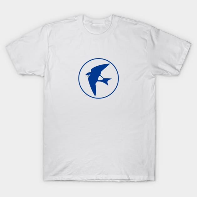 Martin bird, the flight virtuoso, vintage for birds lovers with blue ink T-Shirt by croquis design